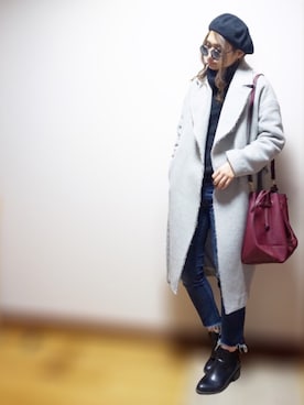 「Ungrid（アングリッド）のアイテム（その他アウター）」を使った、nyaobuさん（レディース・164cm）の冬コーディネート