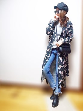 「JEANASIS（ジーナシス）のアイテム（シャツワンピース）」を使った、nyaobuさん（レディース・164cm）の冬コーディネート