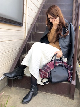 「NANO universe（ナノユニバース）のアイテム（ワンピース/ドレス）」を使った、nyaobuさん（レディース・164cm）の冬コーディネート