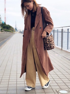「ゆったりシルエット」｜「アイテム（アクセサリー）」を使った、nyaobuさん（レディース・164cm）の秋コーディネート
