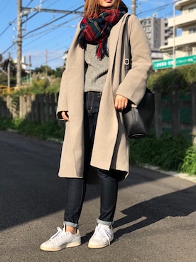 「TATRAS CONCEPT STORE（タトラスコンセプトストア）のアイテム（パンツ）」を使った、nyaobuさん（レディース・164cm）の秋コーディネート