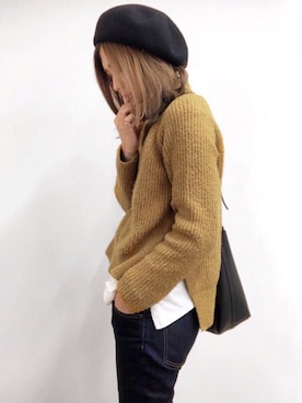 「TOPKAPI（トプカピ）のアイテム（ハンチング/ベレー帽）」を使った、nyaobuさん（レディース・164cm）の冬コーディネート
