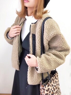 「NANO universe（ナノユニバース）のアイテム（ワンピース/ドレス）」を使った、nyaobuさん（レディース・164cm）の冬コーディネート