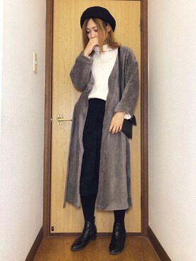 「TOPKAPI（トプカピ）のアイテム（ハンチング/ベレー帽）」を使った、nyaobuさん（レディース・164cm）の冬コーディネート