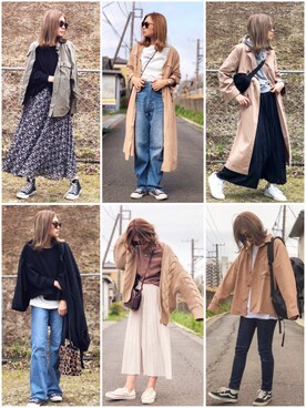 「JEANASIS（ジーナシス）のアイテム（その他アウター）」を使った、nyaobuさん（レディース・164cm）の春コーディネート