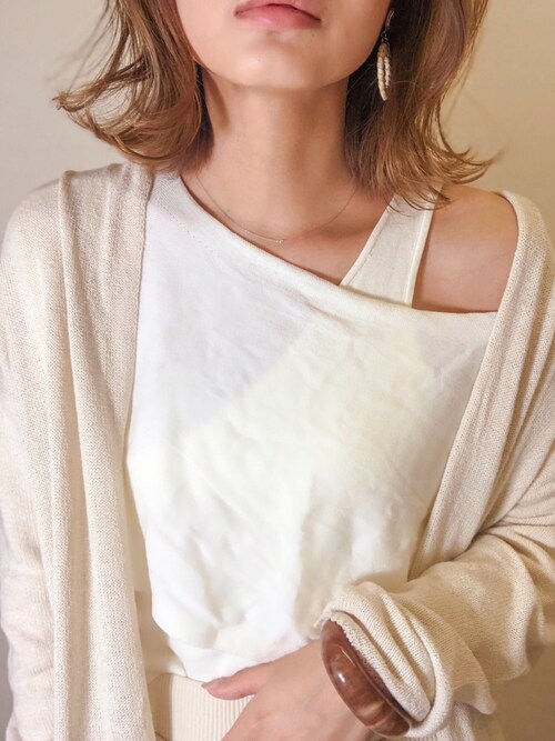 nyaobuさんのネックレス「《Marea rich》K10 1粒ダイヤネックレス(Marea rich|マレアリッチ)」を使ったコーディネート