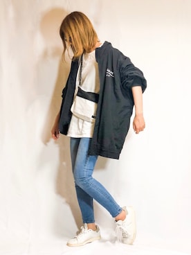 「SAGLiFE（サグライフ）のアイテム（ブルゾン）」を使った、nyaobuさん（レディース・164cm）の春コーディネート