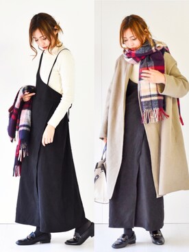 「Ungrid（アングリッド）のアイテム（その他アウター）」を使った、nyaobuさん（レディース・164cm）の冬コーディネート