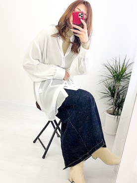 「DHOLIC（ディーホリック）のアイテム（ブーツ）」を使った、nyaobuさん（レディース・164cm）の春コーディネート