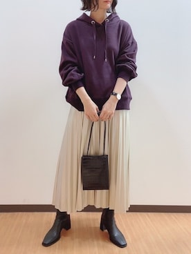 「archives（アルシーヴ）のアイテム（ブーツ）」を使った、りこぷさん（レディース・164cm）の秋コーディネート