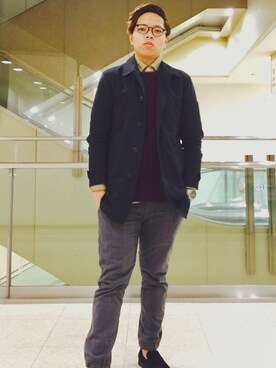「GU（ジーユー）のアイテム（パンプス）」を使った、Shinjie さん（メンズ・173cm）の冬コーディネート