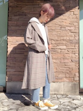 「アイテム（トレンチコート、その他）」を使った、さいとうはるかさん（レディース・163cm）の冬コーディネート