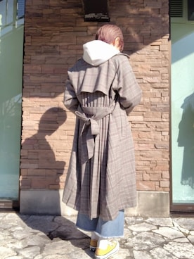 「アイテム（トレンチコート、その他）」を使った、さいとうはるかさん（レディース・163cm）の冬コーディネート