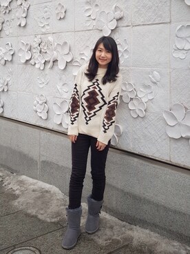 「travel」｜「アイテム（チノパンツ）」を使った、YiJingChenさん（レディース・161cm）の冬コーディネート
