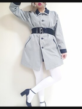 「レトロ」｜「アイテム（トレンチコート）」を使った、littletown//CHIKAさん（レディース・158cm）の春コーディネート