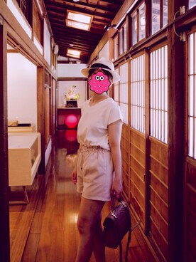 「GLACIER（グラシア）のアイテム（トップス、ホワイト系）」を使った、Yuthikaさん（レディース・163cm）の夏コーディネート