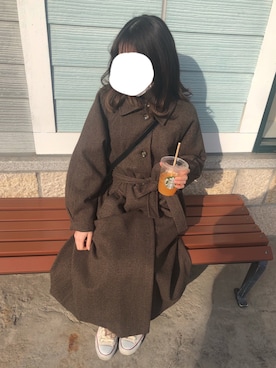 「RAY CASSIN（レイカズン）のアイテム（その他アウター）」を使った、a y a k aさん（レディース・156cm）の冬コーディネート