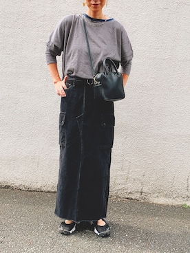 5 2/1 cargo line denim skirt