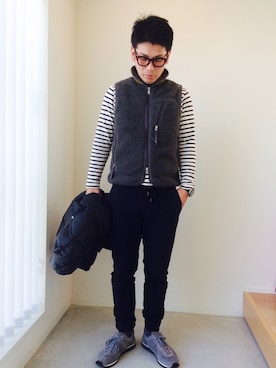 「GOODENOUGH（グッドイナフ）のアイテム（ダウンジャケット/コート）」を使った、だか村さん（メンズ・169cm）の冬コーディネート