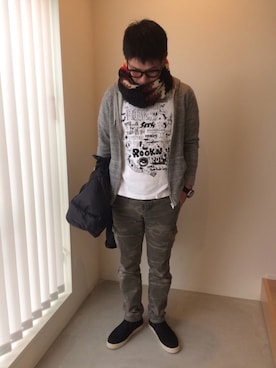 「GOODENOUGH（グッドイナフ）のアイテム（ダウンジャケット/コート）」を使った、だか村さん（メンズ・169cm）の冬コーディネート