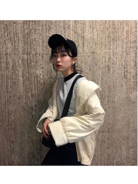 「w closet」｜「アイテム（ブルゾン）」を使った、めろんぱんさん（レディース・165cm）の秋コーディネート
