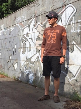 「CHUMS（チャムス）のアイテム（キャップ）」を使った、Kさんさん（メンズ・173cm）の夏コーディネート