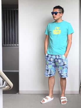 「コンフォートサンダル」｜Kさんさん（メンズ・173cm）の夏コーディネート