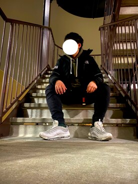 「アイテム（ソックス/靴下、グリーン系）」を使った、tinyさん（メンズ・158cm）の冬コーディネート