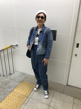 「Johnbull Private labo（ジョンブルプライベートラボ）のアイテム（デニムジャケット）」を使った、Rumiさん（レディース・159cm）の春コーディネート