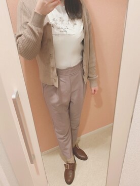 「rps（アールピーエス）のアイテム（スラックス）」を使った、ASU🌸さん（レディース・165cm）の春コーディネート