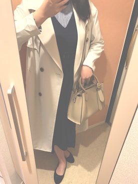 「JUNOAH（ジュノア）のアイテム（ジャンパースカート）」を使った、ASU🌸さん（レディース・165cm）の春コーディネート