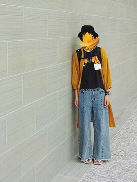 「アイテム（ピーコート、ゴールド系）」を使った、nikitaさん（レディース・162cm）の春コーディネート