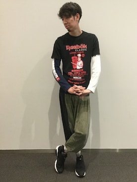 「Reebok（リーボック）のアイテム（その他）」を使った、リーボックさん（メンズ・190cm）の夏コーディネート