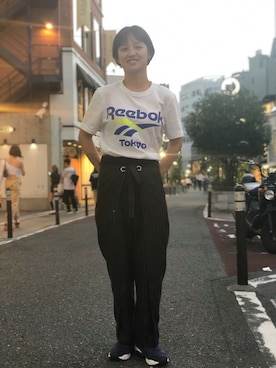 「原宿」｜「アイテム（その他）」を使った、リーボックさん（レディース・152cm）の夏コーディネート