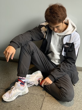 「Reebok（リーボック）のアイテム（その他アウター）」を使った、リーボックさん（メンズ・177cm）の冬コーディネート