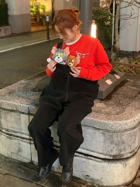 「原宿」｜「アイテム（スウェット）」を使った、リーボックさん（レディース・153cm）の冬コーディネート