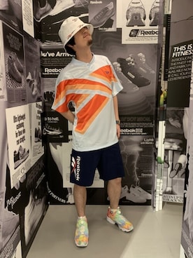 「Reebok（リーボック）のアイテム（ハット）」を使った、リーボックさん（メンズ・172cm）の春コーディネート