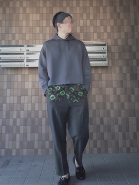 「レディース」｜「アイテム（スラックス）」を使った、函南さん（メンズ・178cm）の春コーディネート