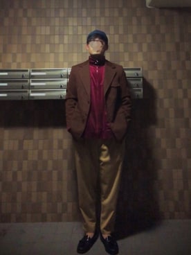 「unrelaxing（アンリラクシング）のアイテム（ブルゾン）」を使った、函南さん（メンズ・178cm）の冬コーディネート