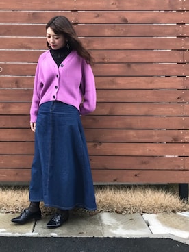「UNRELISH（アンレリッシュ）のアイテム」を使った、elliyさん（レディース・158cm）の春コーディネート
