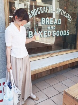 「シアタープロダクツ(THEATRE PRODUCTS)」｜「アイテム（バレエシューズ）」を使った、kana♡さん（レディース・155cm）の夏コーディネート