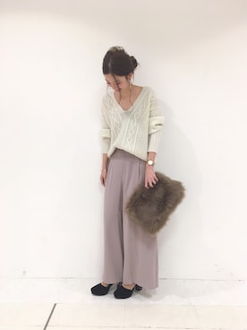 「RD（ルージュ ディアマン）のアイテム（パンツ）」を使った、Kanakoさん（レディース・163cm）の冬コーディネート