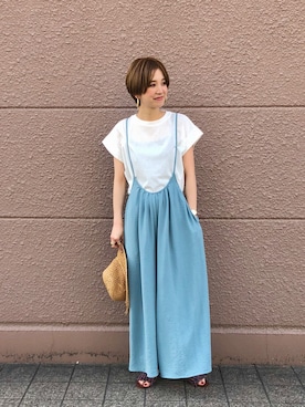 「平成最後のWEARISTAセンバツ」｜「アイテム（オールインワン・サロペット）」を使った、Kanakoさん（レディース・163cm）の春コーディネート