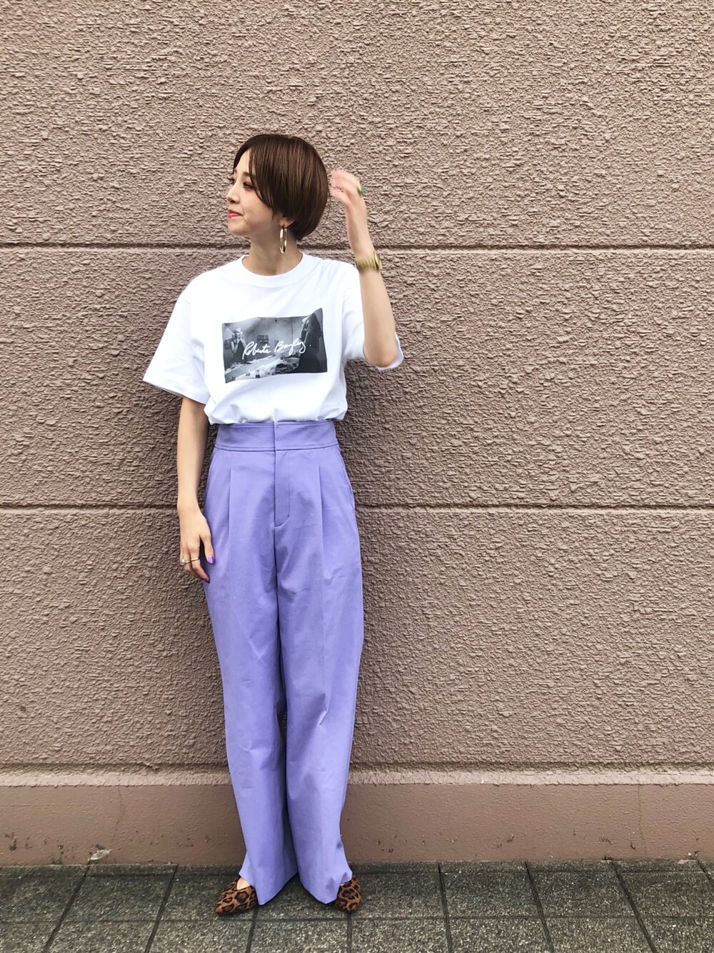 Kanakoさんの「photo Tシャツ（B.C STOCK）」を使ったコーディネート