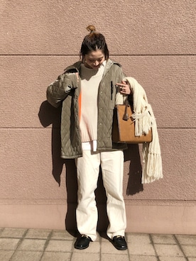 「WISM（ウィズム）のアイテム（ジャケット/アウター）」を使った、Kanakoさん（レディース・163cm）の冬コーディネート