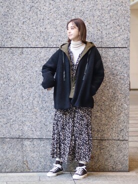 「JOINT WORKS（ジョイントワークス）のアイテム（ワンピース/ドレス）」を使った、Kanakoさん（レディース・163cm）の秋コーディネート