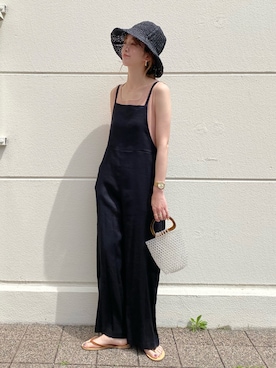 「Simplicite（サンプリシテ）のアイテム（帽子）」を使った、Kanakoさん（レディース・163cm）の春コーディネート