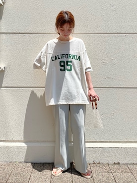 「Simplicite（サンプリシテ）のアイテム（スラックス）」を使った、Kanakoさん（レディース・163cm）の夏コーディネート