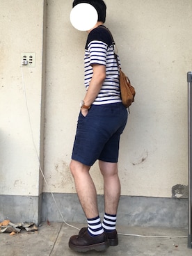 「SHIPS JET BLUE（シップスジェットブルー）のアイテム（Tシャツ/カットソー）」を使った、Aリスさん（メンズ・173cm）の夏コーディネート