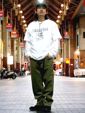 「アイテム（その他）」を使った、マッスルさん（メンズ・169cm）の春コーディネート